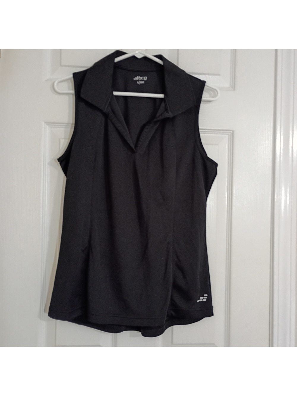 bcg Sleeveless Black Athletic Polo Shirt Large